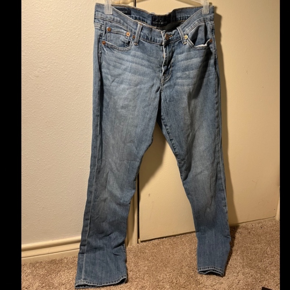 Lucky Brand Mid Rise Straight Jeans, Light wash, Size 28